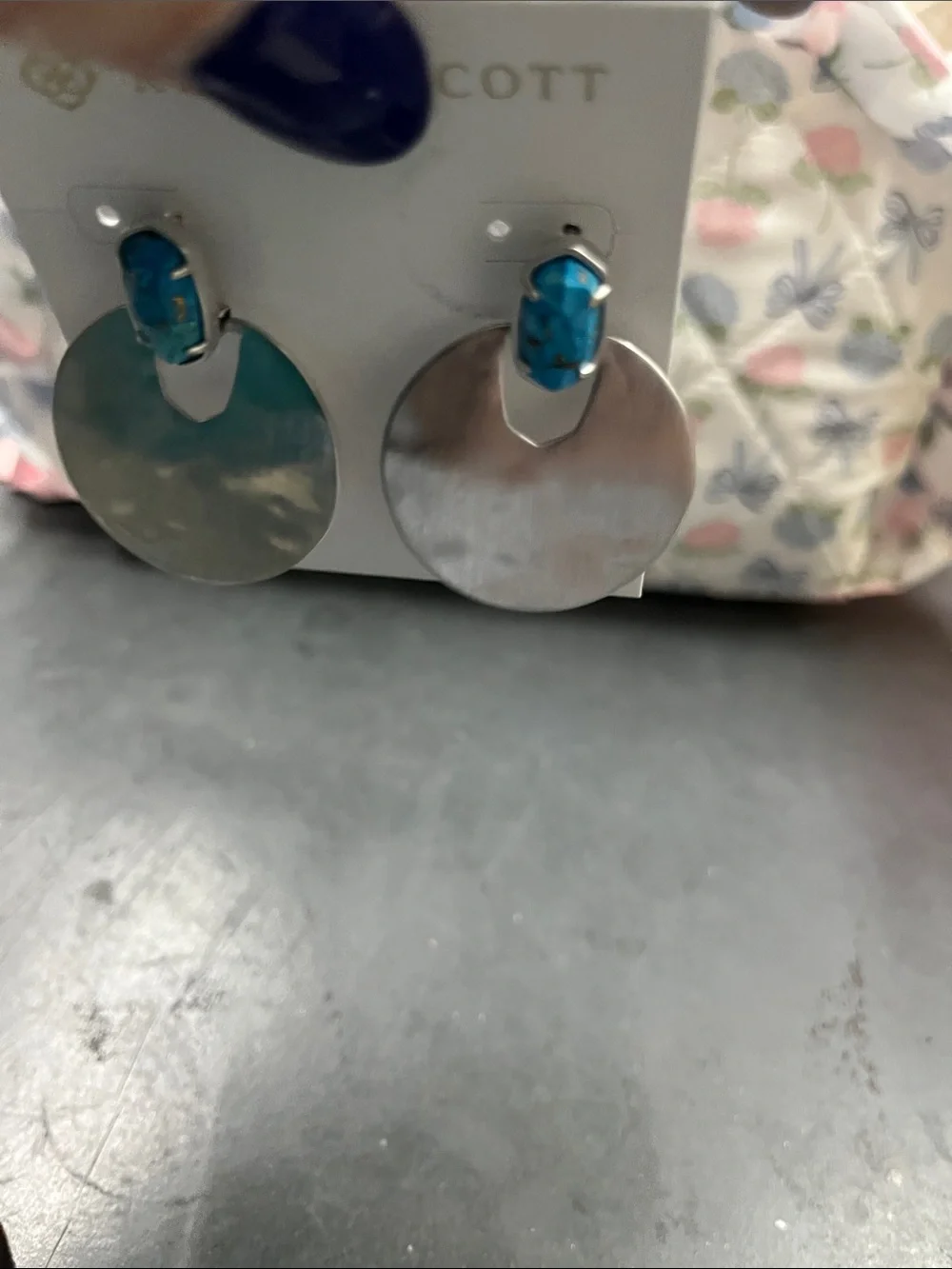 NWT Kendra Scott Deena Drop Earrings with Turquoise Magnesite Stones